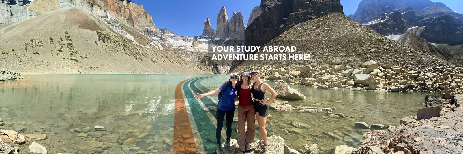 Group of students standing in front of Patagonia Group of students standing in front of Patagonia